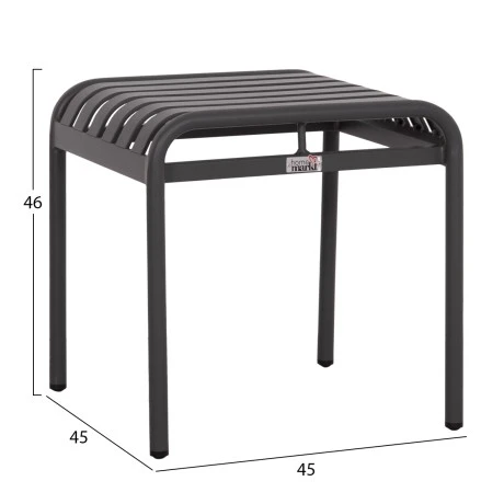 ΣΚΑΜΠΟ ΑΛΟΥΜΙΝΙΟΥ RACHEL HM6340.01 ΓΚΡΙ 45x45x46Υεκ.