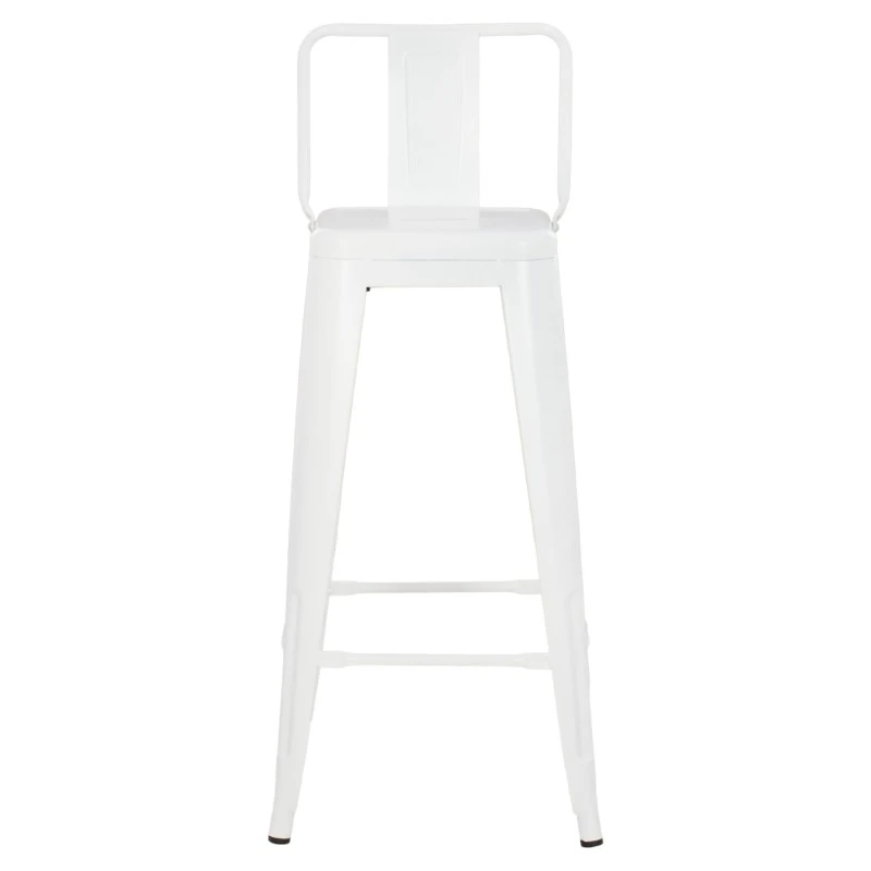ΣΚΑΜΠΟ BAR ME ΠΛΑΤΗ ΜΕΤΑΛΛΙΚΟ MELITA-PRO HM8643.41 ΛΕΥΚΟ ΜΑΤ 42x42x100Υεκ.