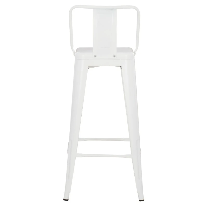ΣΚΑΜΠΟ BAR ME ΠΛΑΤΗ ΜΕΤΑΛΛΙΚΟ MELITA-PRO HM8643.41 ΛΕΥΚΟ ΜΑΤ 42x42x100Υεκ.