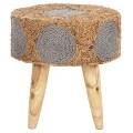 ΣΚΑΜΠΟ BEAM HM7826 ΞΥΛΟ ΤΕΑΚ ΚΑΙ SEAGRASS ΣΕ ΦΥΣΙΚΟ & ΓΚΡΙ Φ43x45Yεκ.