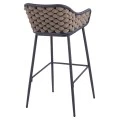 ΣΚΑΜΠΟ KADE ΜΕ ΜΕΤΑΛΛΙΚΟ ΣΚΕΛΕΤΟ ΚΑΙ ΜΠΕΖ WICKER ΣΧΟΙΝΙ HM5715 54x54x103 εκ.