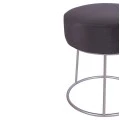 ΣΚΑΜΠΟ KARLO ΓΚΡΙ ΒΕΛΟΥΔΟ ΜΕ ΑΣΗΜΙ ΒΑΣΗ HM8411.01 Φ36x38Υ εκ.