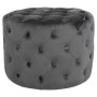 ΣΚΑΜΠΟ KASSIE  ΓΚΡΙ ΒΕΛΟΥΔΟ ΤΥΠΟΥ CHESTERFIELD HM8406.01 Φ60x43Υ εκ.