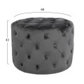 ΣΚΑΜΠΟ KASSIE  ΓΚΡΙ ΒΕΛΟΥΔΟ ΤΥΠΟΥ CHESTERFIELD HM8406.01 Φ60x43Υ εκ.