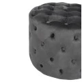 ΣΚΑΜΠΟ KASSIE  ΓΚΡΙ ΒΕΛΟΥΔΟ ΤΥΠΟΥ CHESTERFIELD HM8406.01 Φ60x43Υ εκ.
