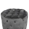 ΣΚΑΜΠΟ KASSIE  ΓΚΡΙ ΒΕΛΟΥΔΟ ΤΥΠΟΥ CHESTERFIELD HM8406.01 Φ60x43Υ εκ.