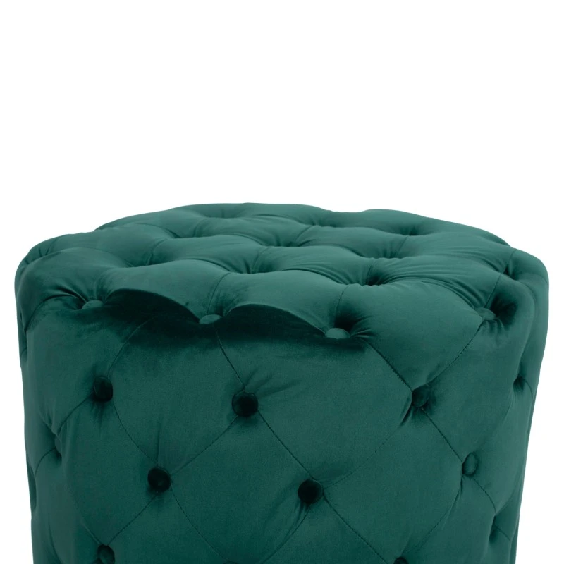 ΣΚΑΜΠΟ KASSIE ΚΥΠΑΡΙΣΣΙ ΒΕΛΟΥΔΟ ΤΥΠΟΥ CHESTERFIELD HM8406.03 Φ60x43Υ εκ.