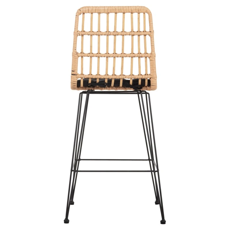 ΣΚΑΜΠΟ ΜΕΣ.ΥΨΟΥΣ ALLEGRA HM5643.11 ΜΕΤΑΛΛΟ&ΜΑΞΙΛΑΡΙ ΜΑΥΡΟ-WICKER ΜΠΕΖ 50x55x103Υεκ.