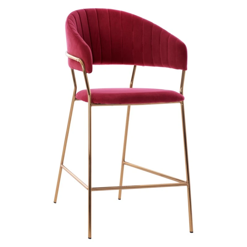 ΣΚΑΜΠΟ ΜΕΣ.ΥΨΟΥΣ THEODORE HM8734.06 ΒΕΛΟΥΔΟ ΚΟΚΚΙΝΟ--ΕΠΙΧΡΥΣΟΣ ΣΚΕΛΕΤΟΣ 60x55x100Yεκ