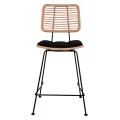 ΣΚΑΜΠΟ ΜΕΣΑΙΟΥ ΥΨΟΥΣ ALLEGRA HM5644 ΜΕΤΑΛΛΙΚΟ ΜΕ WICKER ΣΕ ΜΠΕΖ ΑΠΟΧΡΩΣΗ 55x56x107 εκ.