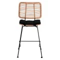 ΣΚΑΜΠΟ ΜΕΣΑΙΟΥ ΥΨΟΥΣ ALLEGRA HM5644 ΜΕΤΑΛΛΙΚΟ ΜΕ WICKER ΣΕ ΜΠΕΖ ΑΠΟΧΡΩΣΗ 55x56x107 εκ.