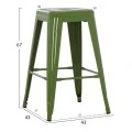 ΣΚΑΜΠΟ ΜΕΣΑΙΟΥ ΥΨΟΥΣ ΜΕΤΑΛΛΙΚΟ MELITA-PRO HM8573.53 ΣΕ LIGHT OLIVE GREEN 43x43x67Υεκ.