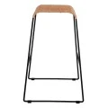 ΣΚΑΜΠΟ ΜΕΤΑΛΛΙΚΟ ALLEGRA HM5641 ΜΕ WICKER ΣΕ ΜΠΕΖ ΑΠΟΧΡΩΣΗ 49x50x76 εκ.