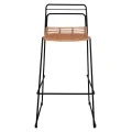 ΣΚΑΜΠΟ ΜΕΤΑΛΛΙΚΟ ALLEGRA HM5642 ΜΕ WICKER ΣΕ ΜΠΕΖ ΑΠΟΧΡΩΣΗ 48x53x100 εκ.