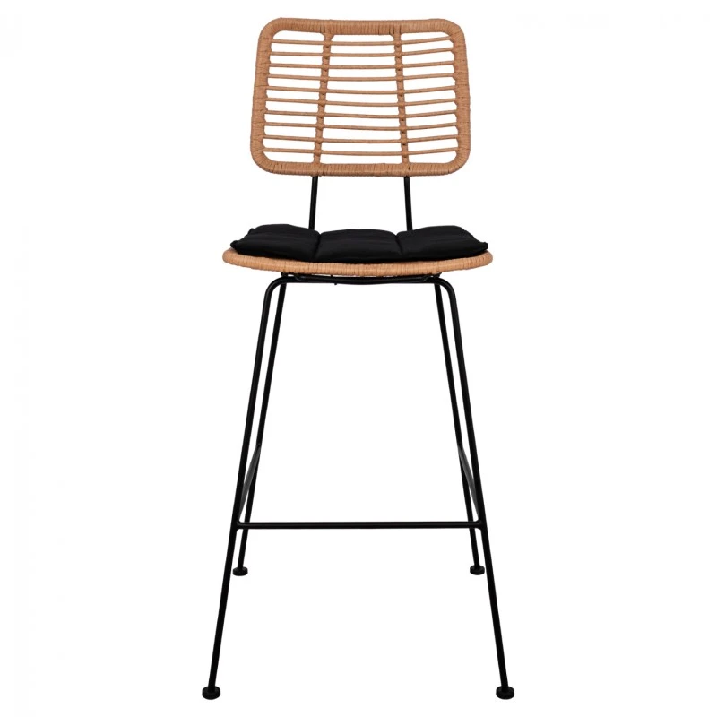 ΣΚΑΜΠΟ ΜΕΤΑΛΛΙΚΟ ΜΕ ΜΑΞΙΛΑΡΙ ALLEGRA HM5455 ΜΕ WICKER ΜΠΕΖ 46,5x55x117,5Υ εκ.