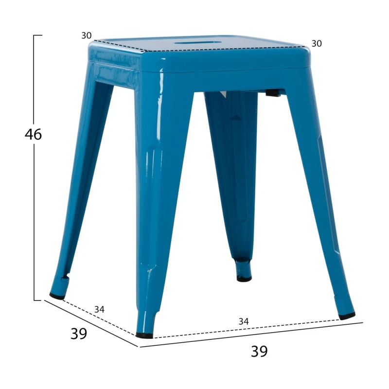 ΣΚΑΜΠΟ ΜΕΤΑΛΛΙΚΟ MELITA HM0096.48 ΣΕ ΜΠΛΕ ΧΡΩΜΑ 37x37x45Υεκ.
