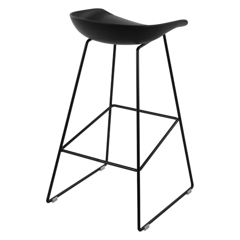 ΣΚΑΜΠΟ ΜΕΤΑΛΛΙΚΟ NAILA HM8450.02 ΜΕ ΚΑΘΙΣΜΑ PP ΜΑΥΡΟ 47x47x83 εκ.