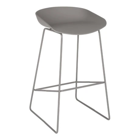 ΣΚΑΜΠΟ ΜΕΤΑΛΛΙΚΟ NAILA HM8450.10 ΜΕ ΚΑΘΙΣΜΑ PP ΓΚΡΙ 47x47x83 εκ.