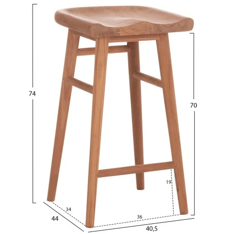 ΣΚΑΜΠΟ ΜΠΑΡ BOLMAR HM18108 ΞΥΛΟ ΤΕΑΚ ΣΕ ΦΥΣΙΚΟ 40.5x44x74Υεκ.