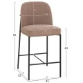 ΣΚΑΜΠΟ ΜΠΑΡ ΜΕΣ.ΥΨΟΥΣ MANIDO HM18427.02 TAUPE ΥΦΑΣΜΑ-ΜΕΤΑΛ.ΜΑΥΡΟΣ ΣΚΕΛΕΤΟΣ 45x55x92Υεκ