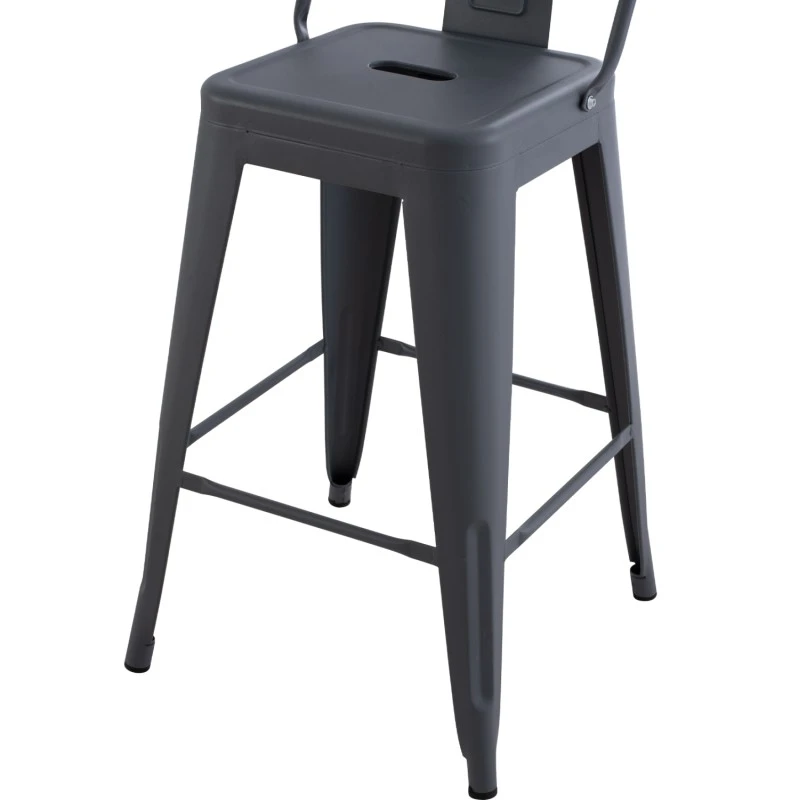 ΣΚΑΜΠΟ ΜΠΑΡ ΜΕΣΑΙΟΥ ΥΨΟΥΣ ΜΕΤΑΛΛΙΚΟ MELITA-PRO HM8574.50 ΓΚΡΙ 43x43x88Υεκ.