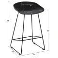 ΣΚΑΜΠΟ ΜΠΑΡ HM9299.02, ΜΑΥΡΟ, ΜΕΣΑΙΟΥ ΥΨΟΥΣ, 44x44x74 εκ.