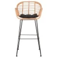 ΣΚΑΜΠΟ ΜΠΑΡ ΨΗΛΟ ALLEGRA HM5640.11 ΜΠΕΖ P.E. RATTAN-ΜΑΥΡΟ ΜΕΤΑΛΛΟ 54x55x108Υεκ.