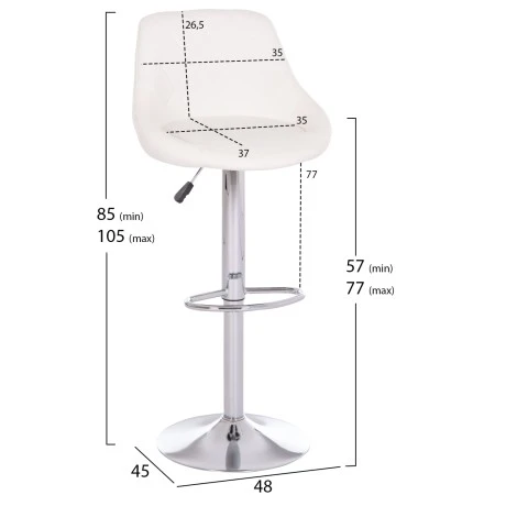 ΣΚΑΜΠΟ ΜΠΑΡ ROSE HM204.22 ΜΕ ΑΜΟΡΤΙΣΕΡ ΧΡΩΜΙΟΥ & ΛΕΥΚΟ PU 48x45x105Υεκ.