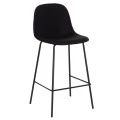 ΣΚΑΜΠΟ ΜΠΑΡ VINCENT HM9298.24 ΜΕΣΑΙΟΥ ΥΨΟΥΣ-ΜΑΥΡΟ ΥΦΑΣΜΑ-ΜΕΤΑΛΛΙΚΑ ΠΟΔΙΑ 43x50x92,5Υεκ