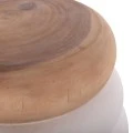 ΤΡΑΠΕΖΙ ΒΟΗΘΗΤΙΚΟ PUFFAT HM18172.02 FIBER CEMENT ΛΕΥΚΟ- ΞΥΛΟ TEAK TOP Φ45x46Υεκ.