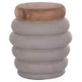 ΤΡΑΠΕΖΙ ΒΟΗΘΗΤΙΚΟ PUFFAT HM18172.03 FIBER CEMENT ΓΚΡΙ- ΞΥΛΟ TEAK TOP Φ45x46Υεκ.