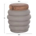 ΤΡΑΠΕΖΙ ΒΟΗΘΗΤΙΚΟ PUFFAT HM18172.03 FIBER CEMENT ΓΚΡΙ- ΞΥΛΟ TEAK TOP Φ45x46Υεκ.