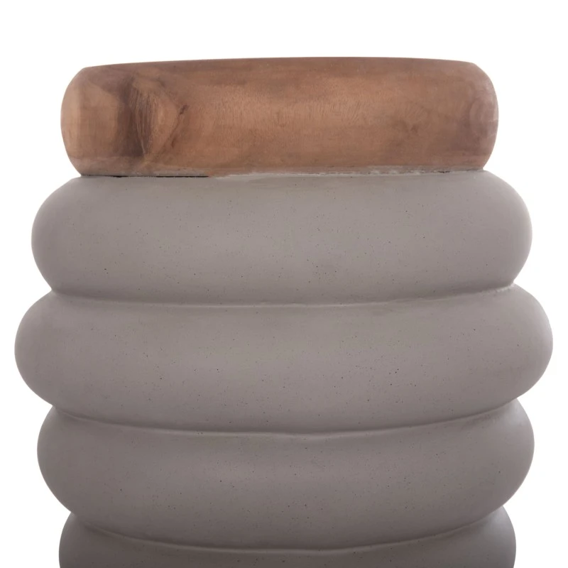ΤΡΑΠΕΖΙ ΒΟΗΘΗΤΙΚΟ PUFFAT HM18172.03 FIBER CEMENT ΓΚΡΙ- ΞΥΛΟ TEAK TOP Φ45x46Υεκ.