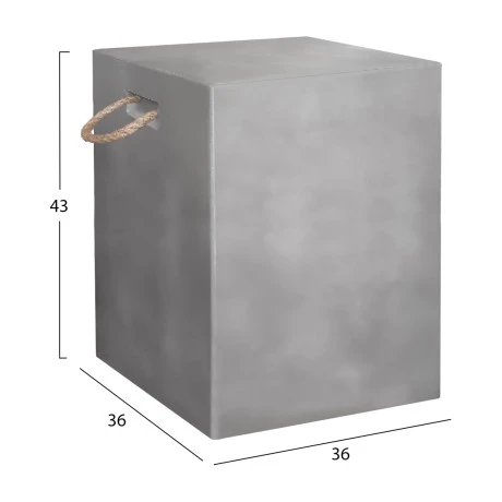 ΣΚΑΜΠΟ ΤΕΤΡΑΓΩΝΟ FIBER CEMENT ΜΕ ΧΕΡΟΥΛΙΑ ZAK HM6581.01 ΣΕ ΓΚΡΙ 36x36x45.5Υεκ