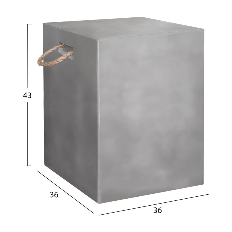 ΣΚΑΜΠΟ ΤΕΤΡΑΓΩΝΟ FIBER CEMENT ΜΕ ΧΕΡΟΥΛΙΑ ZAK HM6581.01 ΣΕ ΓΚΡΙ 36x36x45.5Υεκ