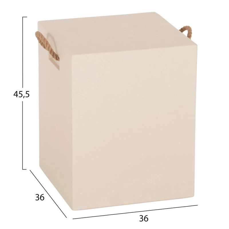 ΣΚΑΜΠΟ ΤΕΤΡΑΓΩΝΟ FIBER CEMENT ΜΕ ΧΕΡΟΥΛΙΑ ZAK HM6581.02 ΣΕ ΜΠΕΖ 36x36x45,5Υεκ