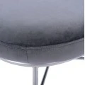 ΣΚΑΜΠΟ ΥΠΟΠΟΔΙΟ TRUDI HM8640.01 ΑΠΟ ΓΚΡΙ ΒΕΛΟΥΔΟ ΜΕ ΑΣΗΜΙ ΒΑΣΗ 55x46x38Υ εκ.