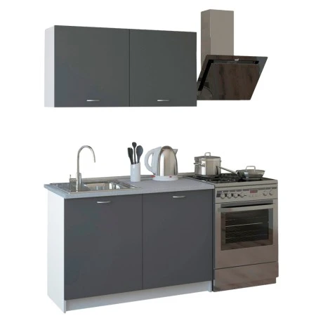 ΣΥΝΘΕΣΗ ΚΟΥΖΙΝΑΣ BLAINE ΜΕΛΑΜΙΝΗ ΓΚΡΙ HM2439.10 120x46-29,2εκ.
