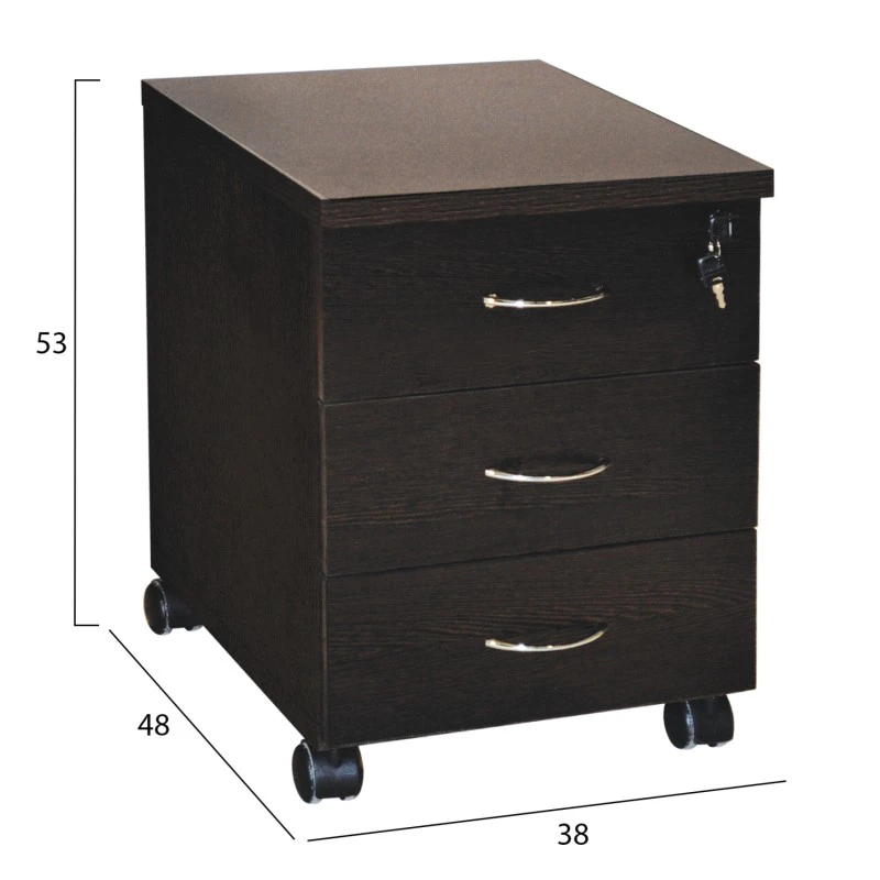 ΣΥΡΤΑΡΙΕΡΑ ΓΡΑΦΕΙΟΥ ΕΠΑΓΓΕΛΜΑΤΙΚΗ CAITLYN HM2011.02 WENGE ΜΕ 3ΣΥΡΤΑΡΙΑ 38X48X53cm