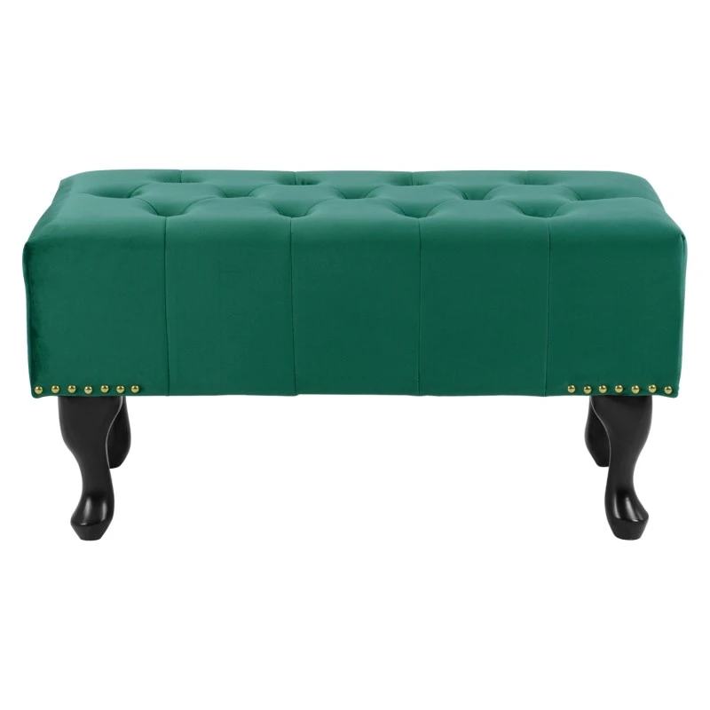 ΤΑΜΠΟΥΡΕ T.CHESTERFIELD EMMA HM226.03 ΚΥΠΑΡΙΣΣΙ ΒΕΛΟΥΔΟ-ΜΑΥΡΑ ΠΟΔΙΑ 80x45x40Υεκ