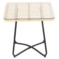 ΤΡΑΠΕΖΑΚΙ GERRY HM5717.11 ΜΕ WICKER ΜΠΕΖ-ΜΑΥΡΟ ΜΕΤΑΛ.ΣΚΕΛΕΤΟ 50x50x47,5Υεκ.