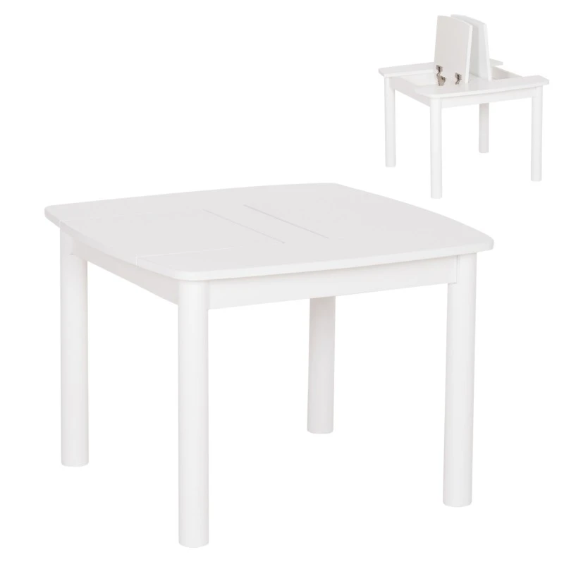 ΤΡΑΠΕΖΑΚΙ ΠΑΙΔΙΚΟ ΜΕ ΑΠΟΘ.ΧΩΡΟΥΣ RICKI HM18339.03 MDF & ΣΥΜΗΔΑ ΣΕ ΛΕΥΚΟ 65x65x47Υεκ