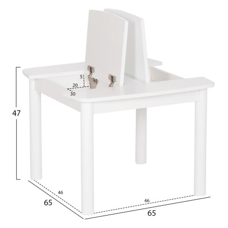 ΤΡΑΠΕΖΑΚΙ ΠΑΙΔΙΚΟ ΜΕ ΑΠΟΘ.ΧΩΡΟΥΣ RICKI HM18339.03 MDF & ΣΥΜΗΔΑ ΣΕ ΛΕΥΚΟ 65x65x47Υεκ