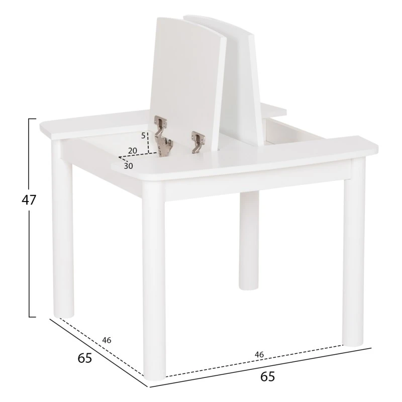 ΤΡΑΠΕΖΑΚΙ ΠΑΙΔΙΚΟ ΜΕ ΑΠΟΘ.ΧΩΡΟΥΣ RICKI HM18339.03 MDF & ΣΥΜΗΔΑ ΣΕ ΛΕΥΚΟ 65x65x47Υεκ