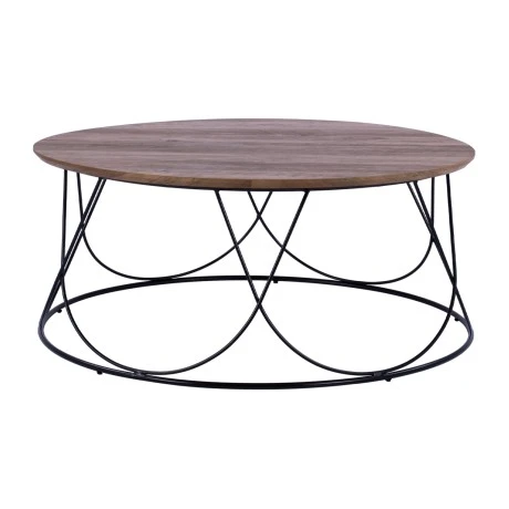 ΤΡΑΠΕΖΑΚΙ ΣΑΛΟΝΙΟΥ ZENA HM8690 MDF TOP ΜΕ ΜΕΤΑΛΛΙΚΟ ΜΑΥΡΟ ΣΚΕΛΕΤΟ Φ90Χ40Υ εκ.