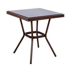 ΤΡΑΠΕΖΙ ΑΛΟΥΜΙΝΙΟΥ HARLOW 70X70X76Υ ΜΕ ΟΨΗ BAMBOO HM5568.03 ΚΑΦΕ ΜΕ ΓΥΑΛΙ ΤΡΑΠΕΖΙ ΑΛΟΥΜΙΝΙΟΥ HARLOW 70X70X76Υ ΜΕ ΟΨΗ BAMBOO HM5568.03 ΚΑΦΕ ΜΕ ΓΥΑΛΙ
