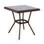 ΤΡΑΠΕΖΙ ΑΛΟΥΜΙΝΙΟΥ HARLOW 70X70X76Υ ΜΕ ΟΨΗ BAMBOO HM5568.03 ΚΑΦΕ ΜΕ ΓΥΑΛΙ