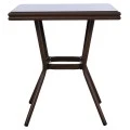 ΤΡΑΠΕΖΙ ΑΛΟΥΜΙΝΙΟΥ HARLOW 70X70X76  BAMBOO LOOK HM5568.03 ΚΑΦΕ ΜΕ ΓΥΑΛΙ