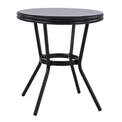 ΤΡΑΠΕΖΙ ΑΛΟΥΜΙΝΙΟΥ MOSES Φ70 BAMBOO LOOK HM5532.02 ΜΑΥΡΟ ΜΕ ΓΥΑΛΙ Φ70X76 εκ ΤΡΑΠΕΖΙ ΑΛΟΥΜΙΝΙΟΥ MOSES Φ70 BAMBOO LOOK HM5532.02 ΜΑΥΡΟ ΜΕ ΓΥΑΛΙ Φ70X76 εκ