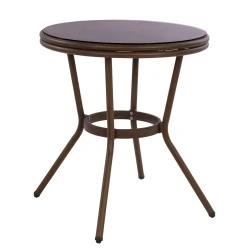 ΤΡΑΠΕΖΙ ΑΛΟΥΜΙΝΙΟΥ MOSES Φ70x76 εκ. BAMBOO LOOK HM5532.03 ΚΑΦΕ ΜΕ ΓΥΑΛΙ ΤΡΑΠΕΖΙ ΑΛΟΥΜΙΝΙΟΥ MOSES Φ70x76 εκ. BAMBOO LOOK HM5532.03 ΚΑΦΕ ΜΕ ΓΥΑΛΙ